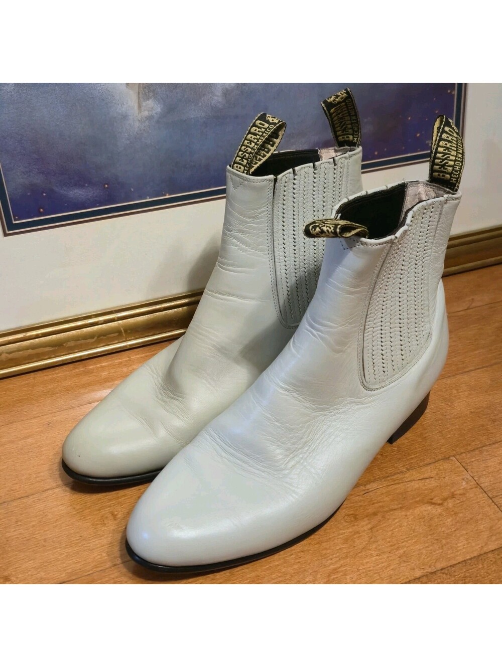 El Besserro Half Ankle Western Leather Boot Botin Charro Bota DE Hombre Size 8.5